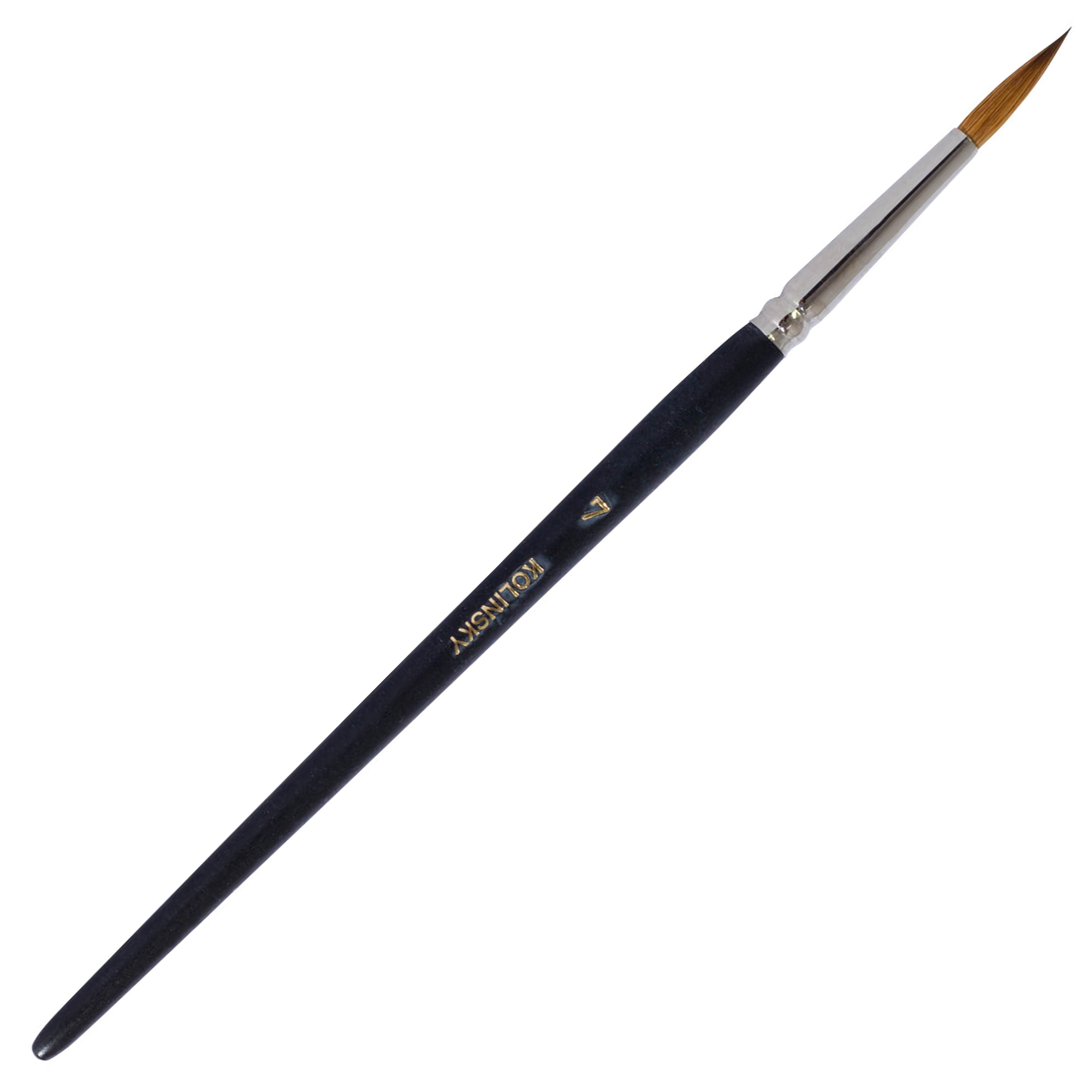 Pensula Kolinsky nr. 7 din par natural de samur - pensula rotunda pentru pictura, acuarela, ulei, guasa si acrilic
