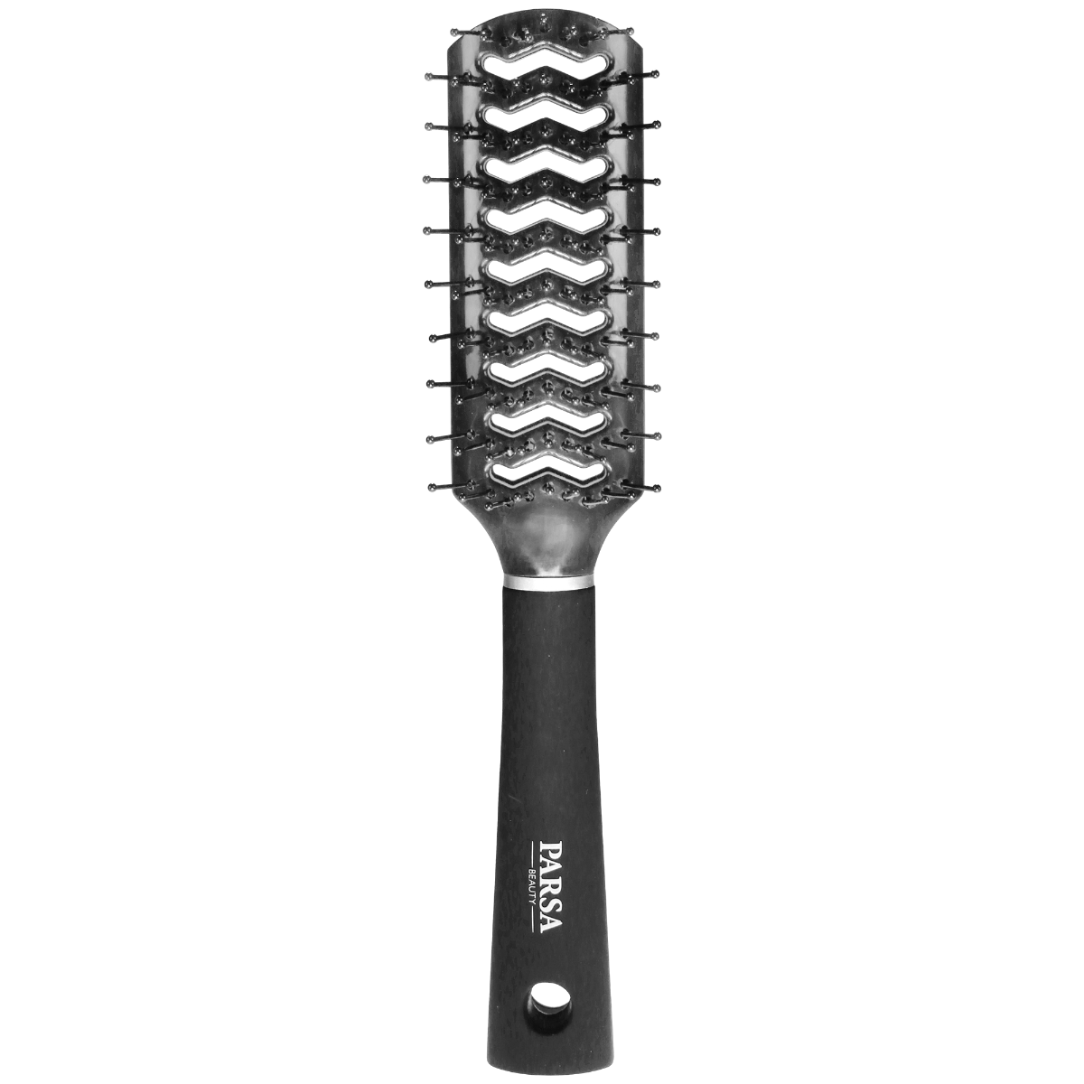 Perie de par pentru fohn cu peri din plastic Trend Line Negru, 1 bucata, Parsa Beauty