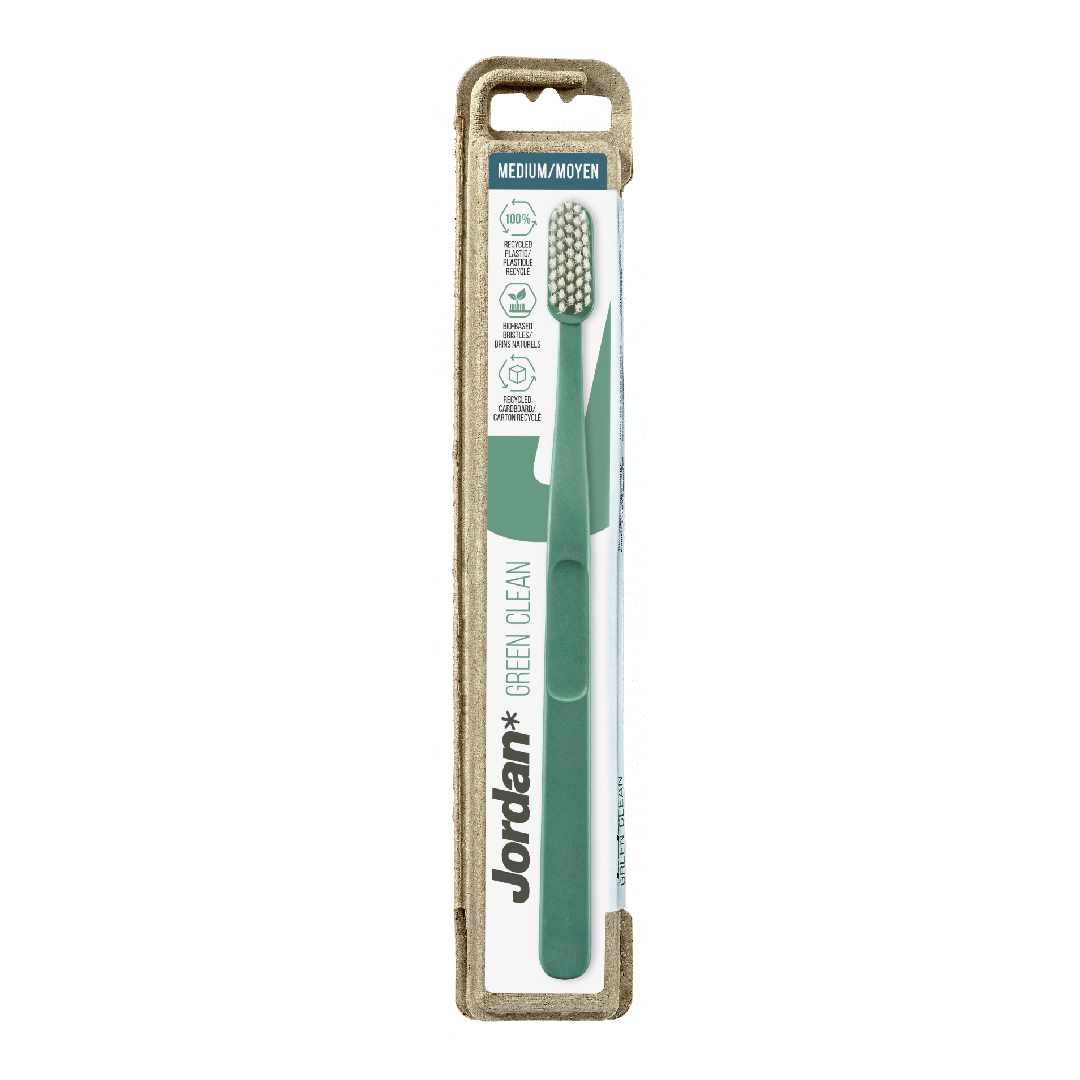 Periuta de dinti pentru adulti Green Clean Medium, culori variate, 1 bucata, Jordan