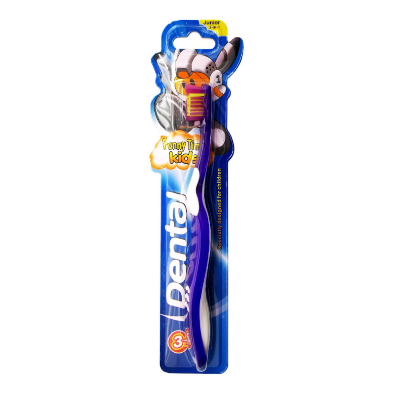 Periuta de dinti pentru copii +3 ani Dental Funny Time - mov, Rubella