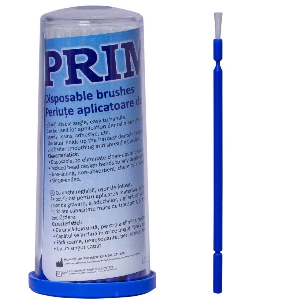 Periute aplicatoare PRIMA pentru bonding demineralizant, de unica folosinta, roz/albastru, 50x110 mm, 100 bucati