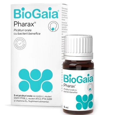 Picaturi orale probiotic BioGaia Pharax D3, 5ml, Ewopharma