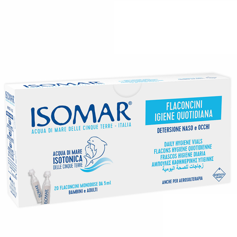 Picaturi pentru nas si ochi cu apa de mare izotonica, + 6luni, Isomar | 20 x 5 ml