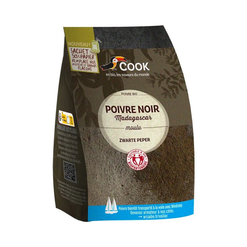 Piper negru macinat, bio, 150g, Cook