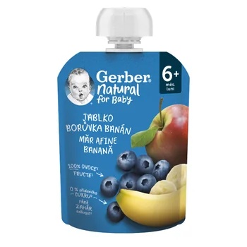 Piure bio din mar, afine si banane, 6l+, 90g, Gerber
