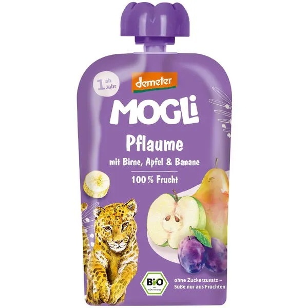 Piure fructe prune, pere, mere si banane Eco, Mogli, 100g, Managis