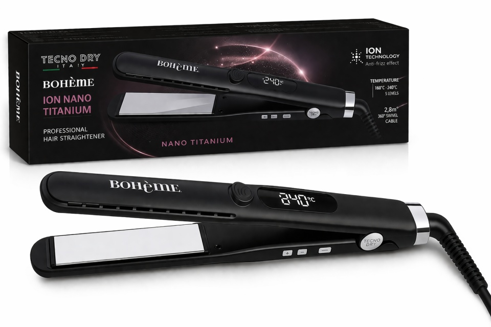 Placă de Păr Profesională Tecno Dry Bohème Ion Nano Titanium - poza 2