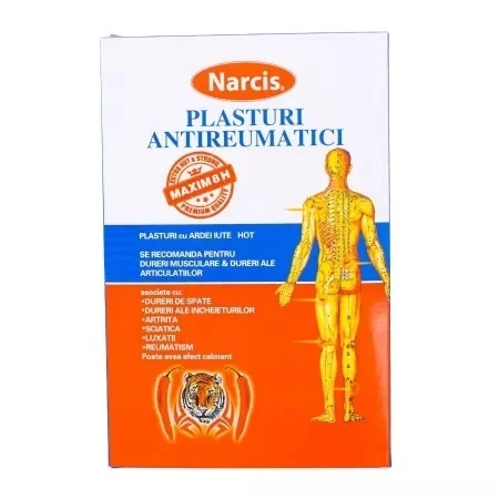 Plasture antireumatic cu ardei iute Narcis 12 cm x 18 cm - pentru dureri musculare si articulare