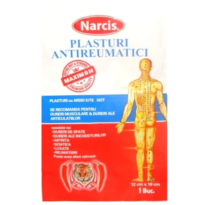 Plasture antireumatic cu ardei iute Narcis, 12 x 18cm, Henan Kangdi