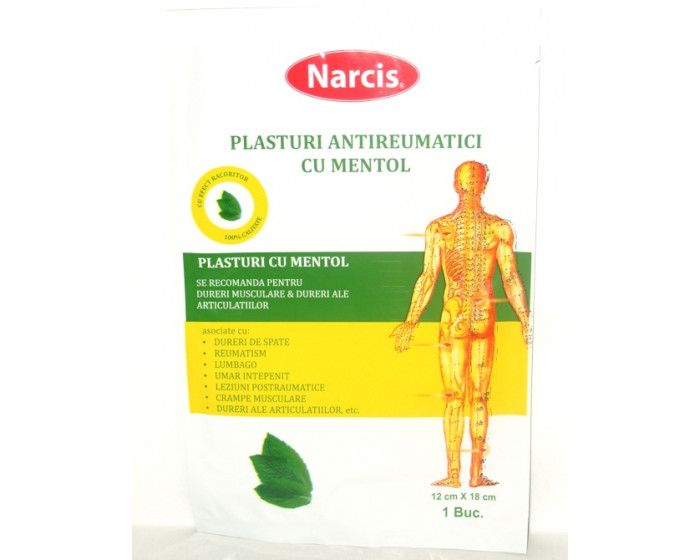 Plasture antireumatic cu mentol 12 x 18cm - Vision Trading - poza 1