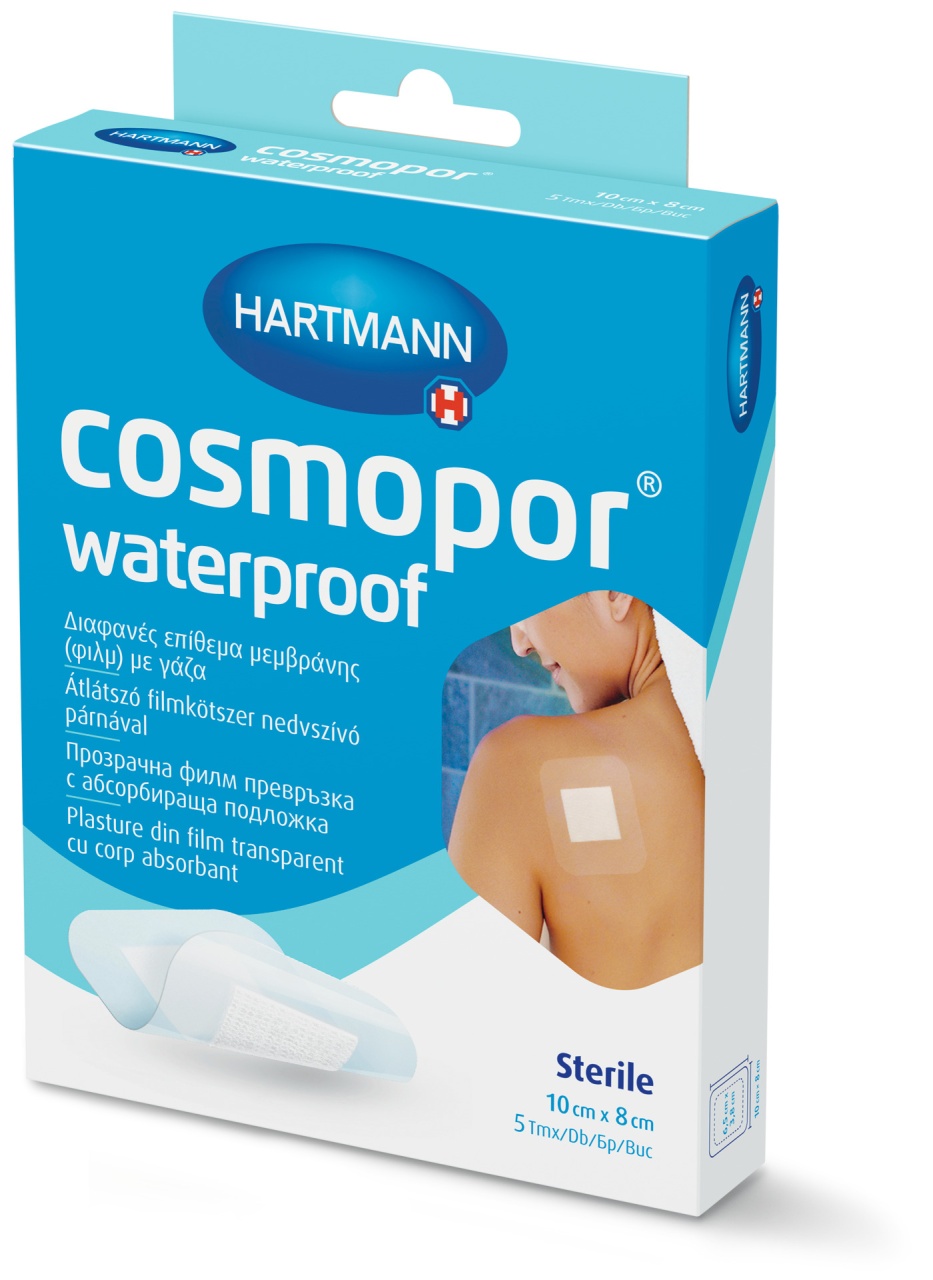 Plasture impermeabil Cosmopor Waterproof 10x8 cm, 5 buc – Hartmann