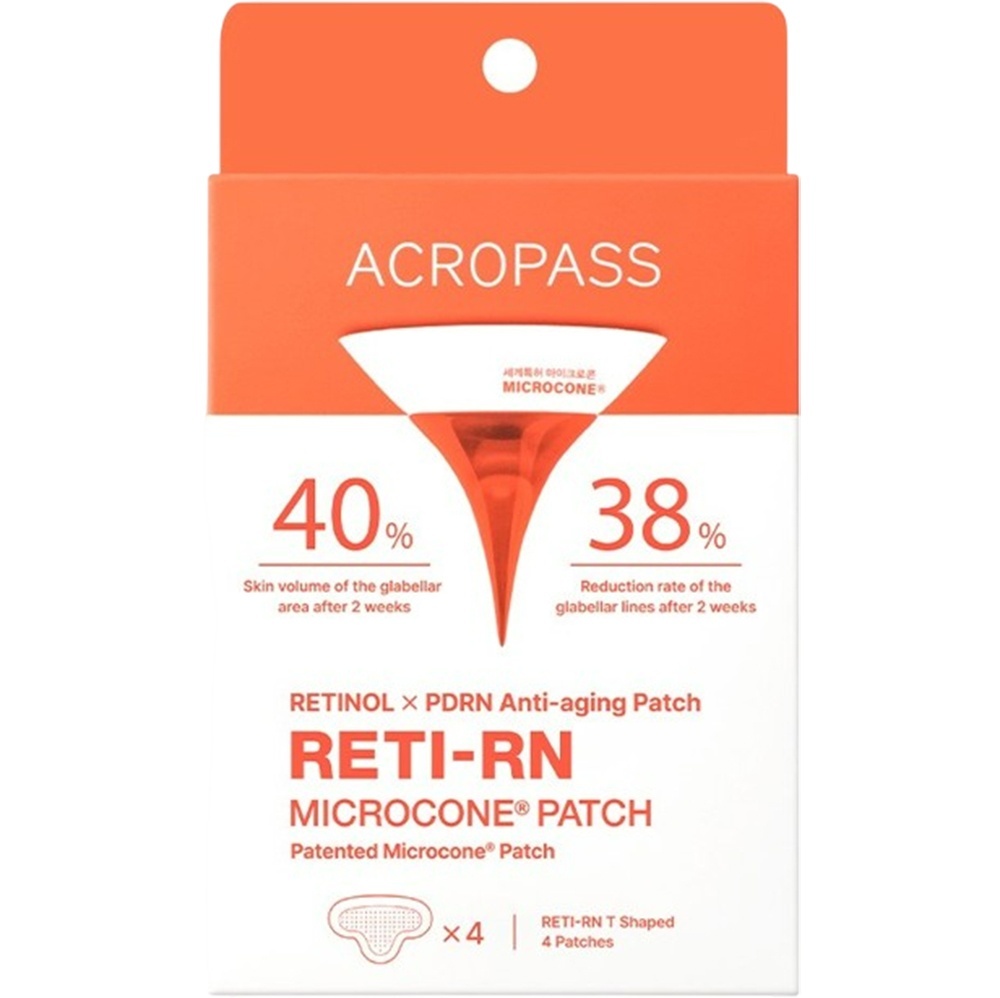 Plasturi antirid cu retinol pentru frunte ACROPASS Reti-RN Microcone Patch T-Shape, 4 buc