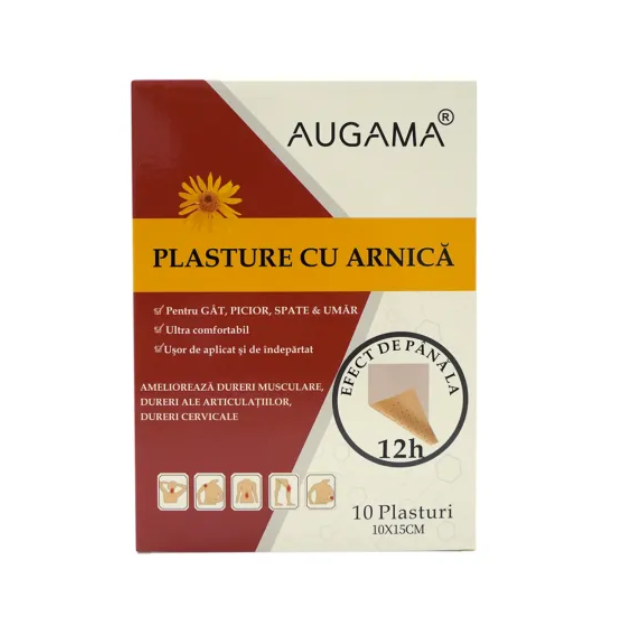 Plasturi cu arnica Augama, 10x15 cm, 10 bucati