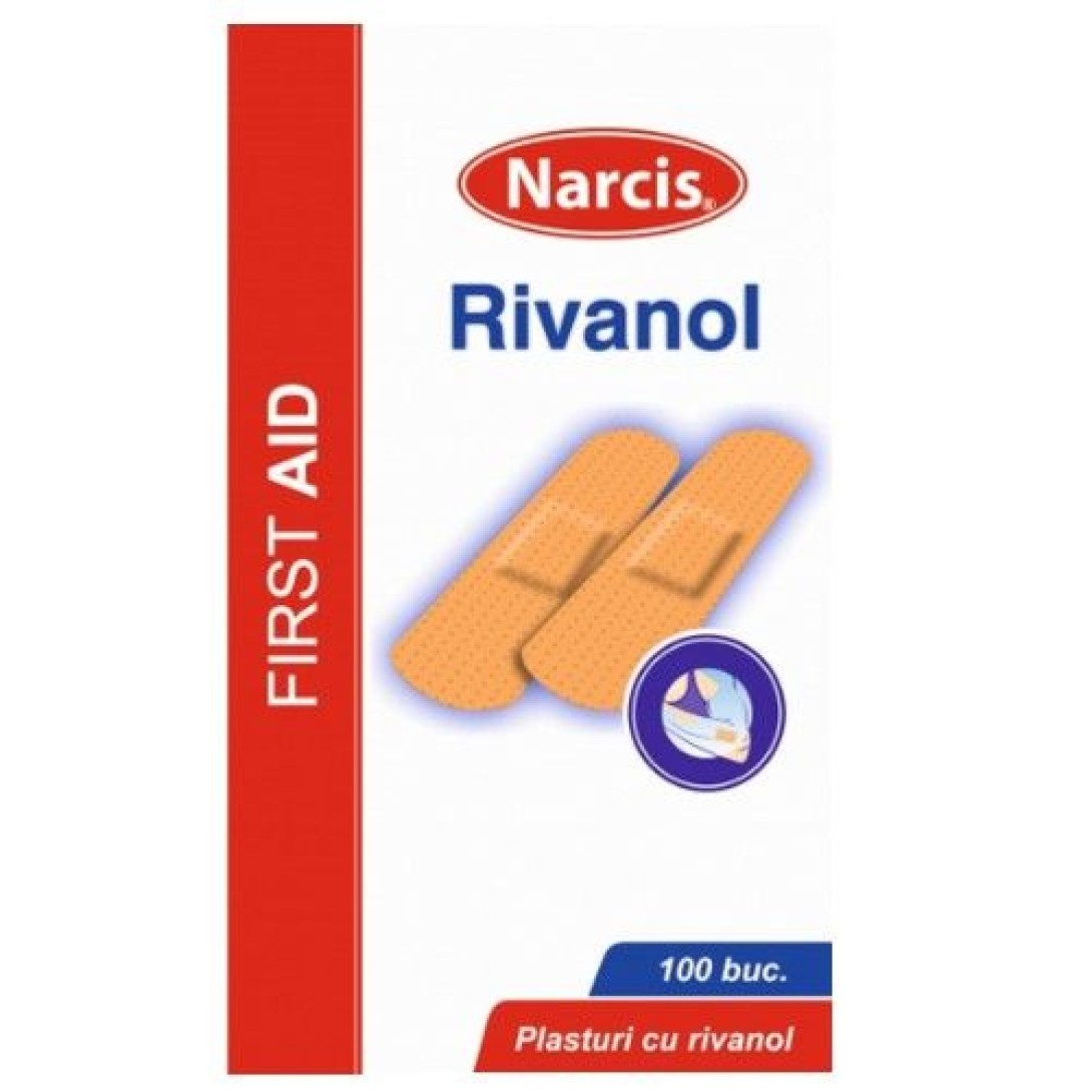 Plasturi cu rivanol, 2cmx7cm, 100 bucati, Narcis