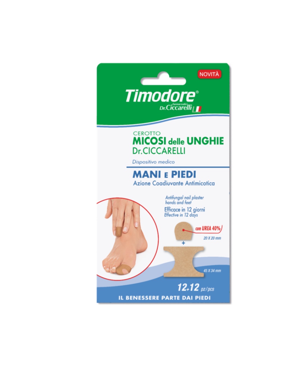 Plasturi pentru Micoza Unghiilor de la Mâini și Picioare Timodore, 5 Plasturi, Dr. Ciccarelli