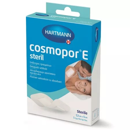 Plasturi sterili Cosmopor E 7,2 x 5cm, 5 bucati, Hartmann