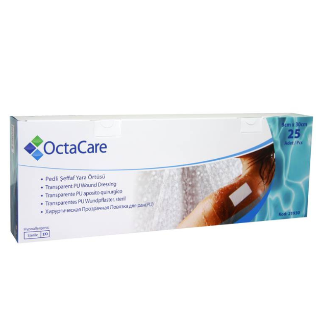 Plasturi sterili film, rezistenti la apa, 5x7.5 cm, 50 bucati, OctaCare