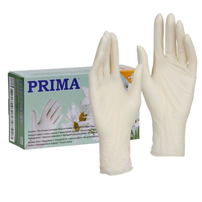 PMV Manusi examinare albe, marimea XL, nesterile, nepudrate, din latex, PRIMA, 100 bucati