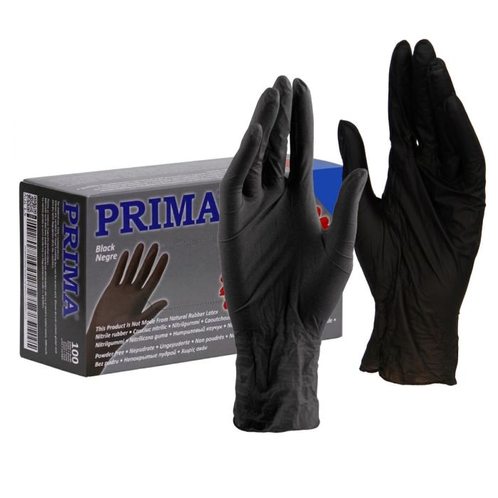 PMV Manusi examinare negre din nitril, marimea XS, nesterile, nepudrate, PRIMA, 100 bucati