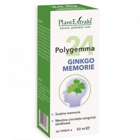 Polygemma 24 ginkgo memorie, 50ml - Plantextrakt - poza 2