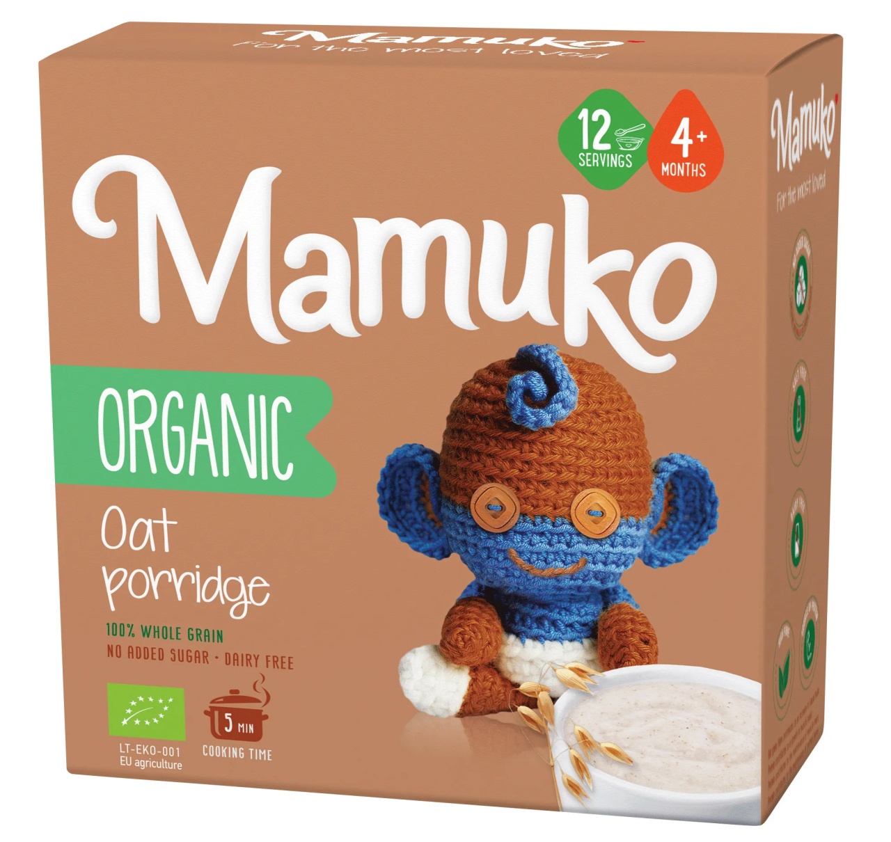 Porridge de ovaz Bio 4l+, 200g, Mamuko