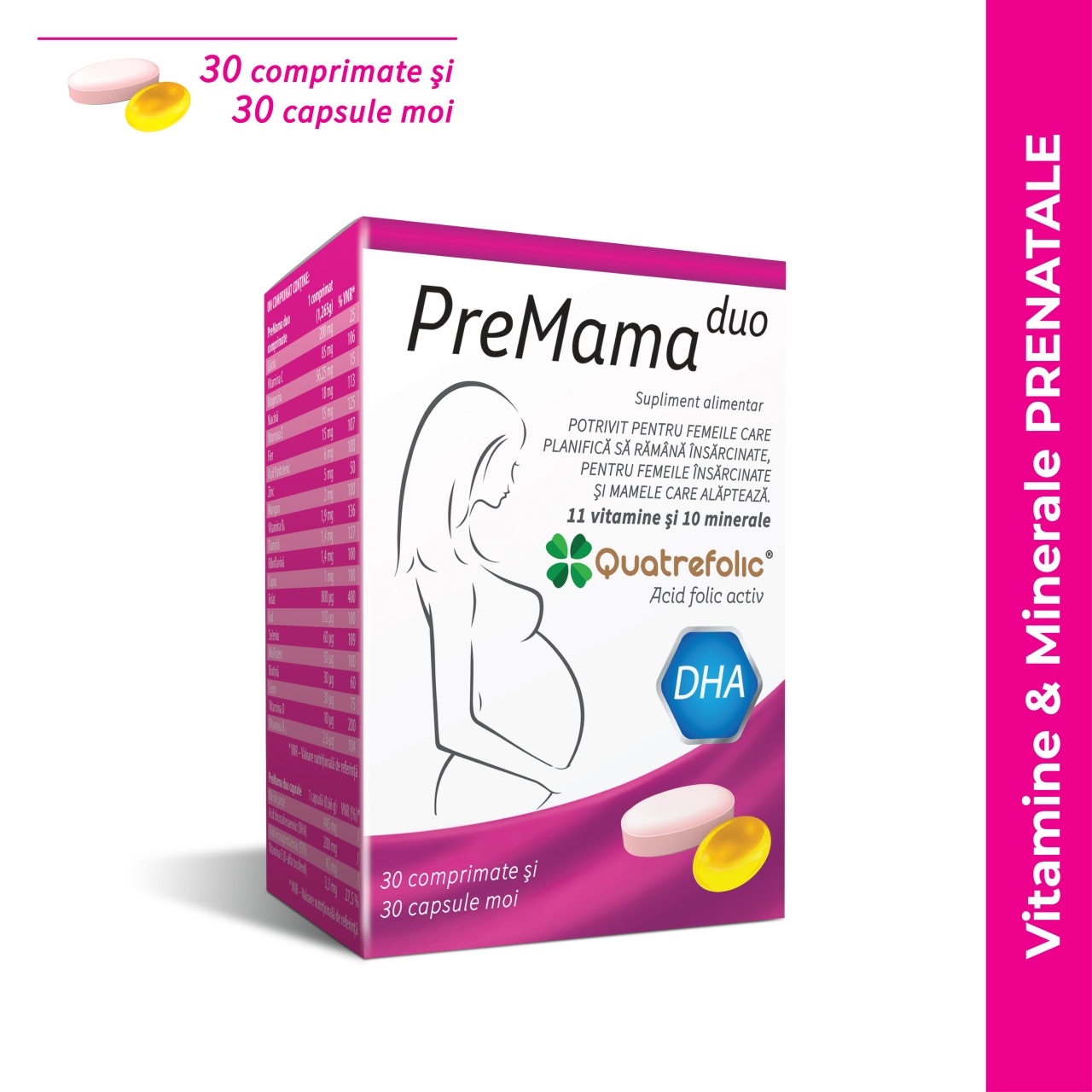 PreMama Duo, 30 comprimate + 30 capsule moi, Alkaloid