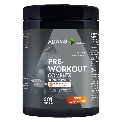 PreWorkout Complex (portocale rosii), 360g, Adams Supplements