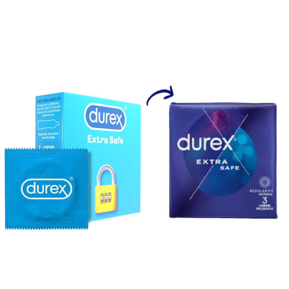 Prezervative Extra Safe, 3 bucati, Durex