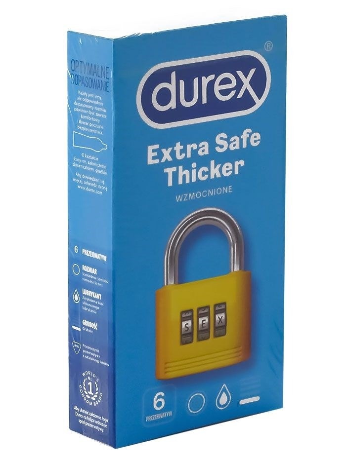 Prezervative Extra Safe, 6 bucati, Durex