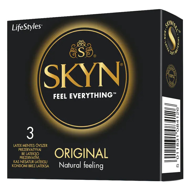 Prezervative fara latex Original, 3 bucati, Skyn