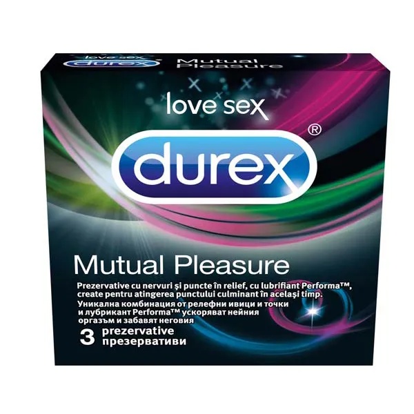 Prezervative Mutual Pleasure, 3 bucati, Durex