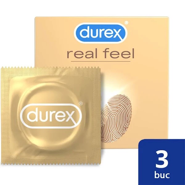 Prezervative Real Feel, 3 bucati, Durex