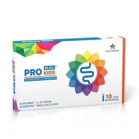 Probiotic pentru copii Pro Bleu Kids, 10 fiole x 5 ml - Bleu Pharma