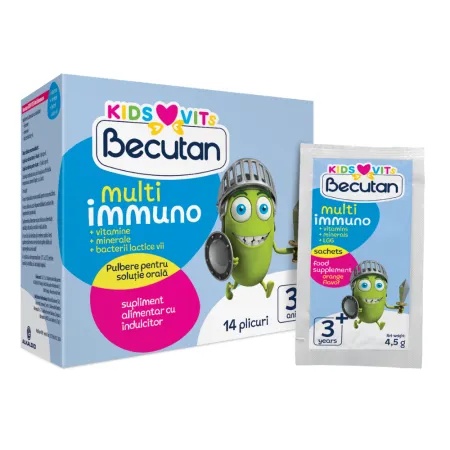 Probiotice Multi Immuno Kids +3ani, 14 plicuri, Becutan