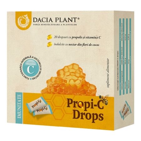 Propi-C drops propolis cu Vitamina C, 20dropsuri, Dacia Plant