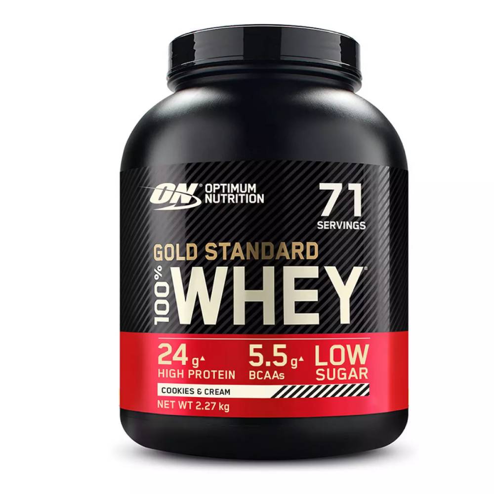 Pudra proteica proteine din zer 100% whey gold standard Biscuiti, 2.27kg, Optimum Nutrition