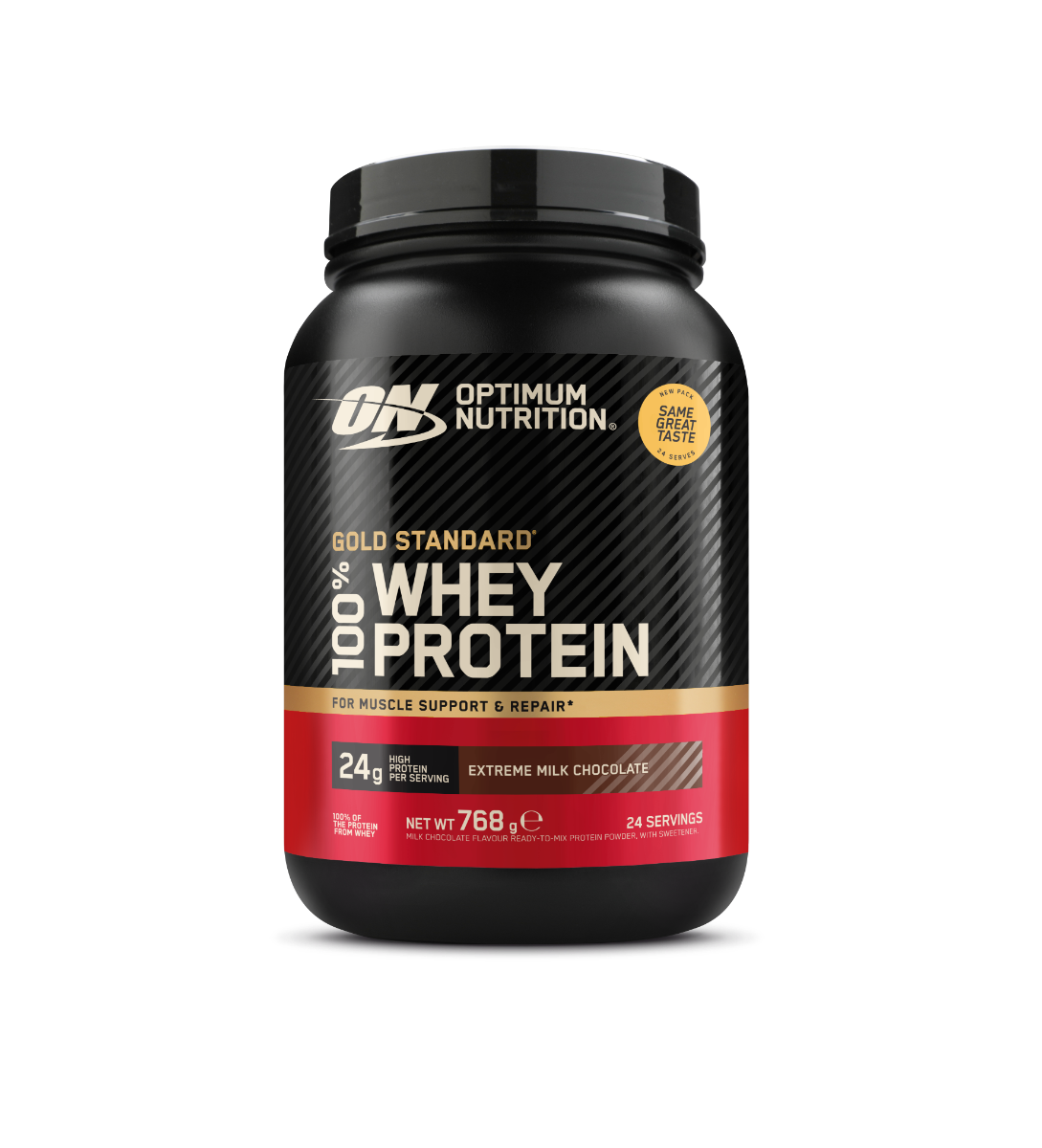 Pudra proteica proteine din zer aroma ciocolata intensa cu lapte ON 100% Whey Gold Standard, 768g, Optimum Nutrition