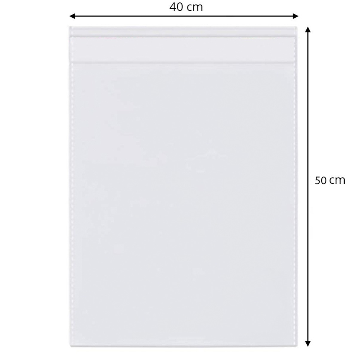 Punga BOPP transparenta cu clapeta adeziva 40x50+6 cm, cu perforatii, pentru ambalare