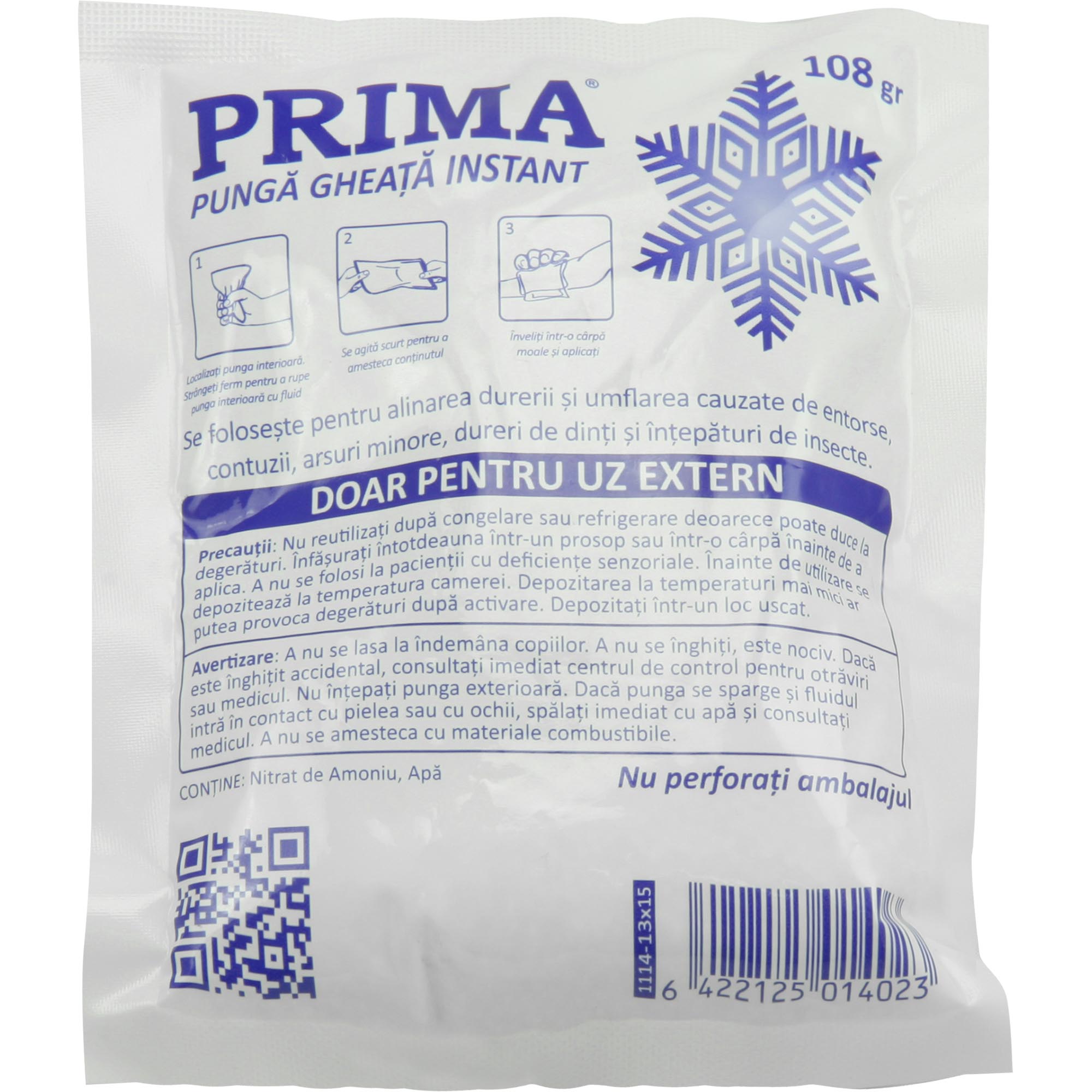 Punga gheata instant, 13x15cm, 105g, PRIMA, uz extern