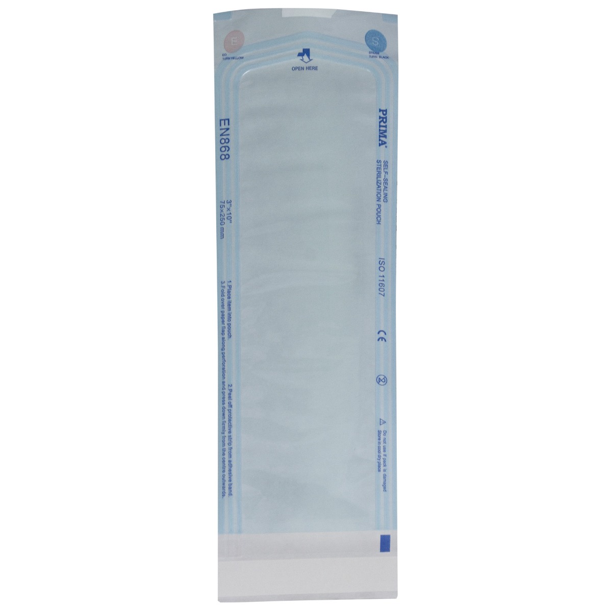 Pungi Sterilizare Autosigilante Autoclav, PRIMA, 75x250mm(55x200mm), 100 bucati
