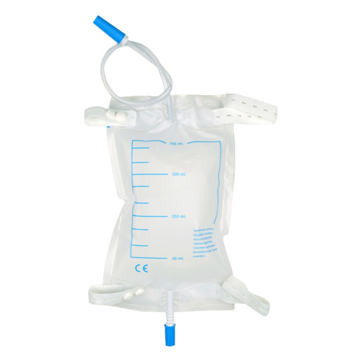 Pungi urinare pentru picior, nesterile, cu tub 35 cm, capacitate 750 ml, set 30 bucati