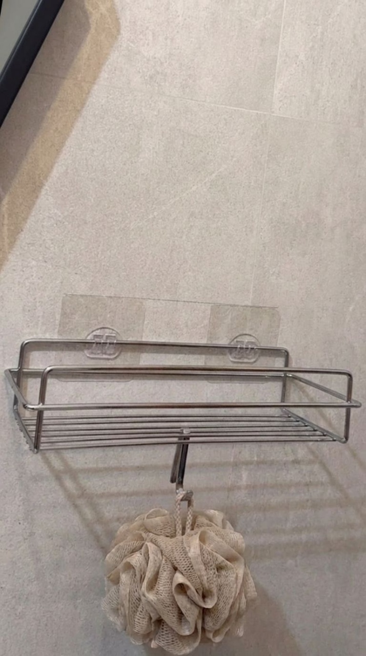 Raft de baie, dreptunghiular, design modern, cromat, prindere prin lipire – montaj rapid in 5 minute fără găurire - poza 5