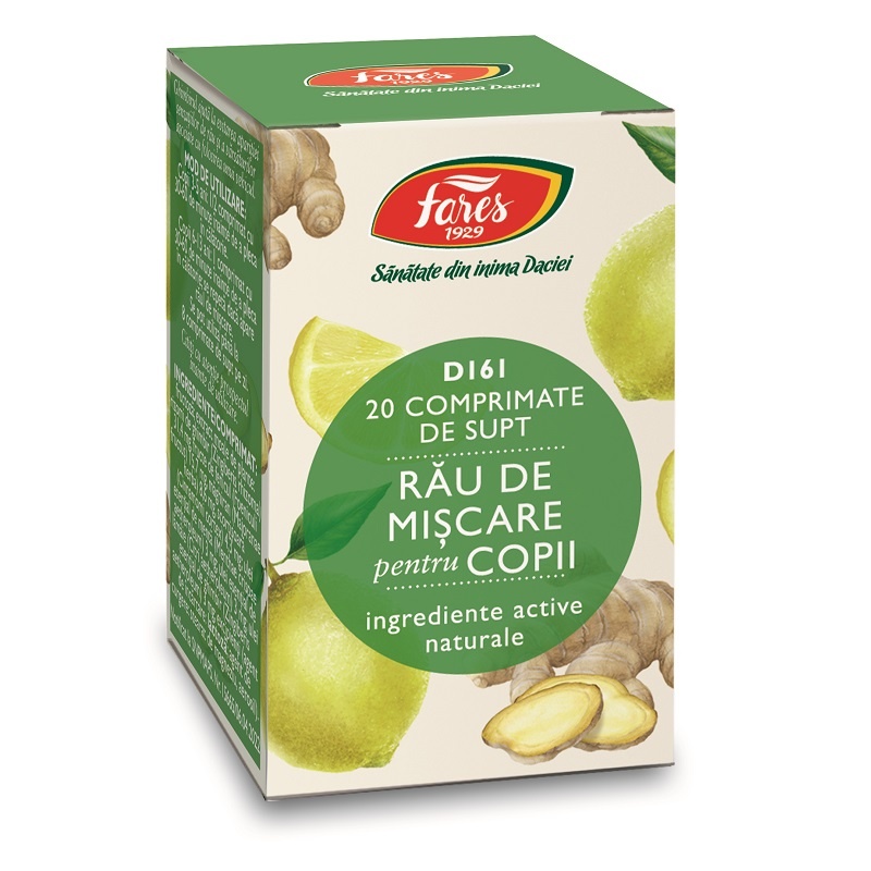 Rau de miscare pentru copii D161, 20 comprimate de supt, Fares