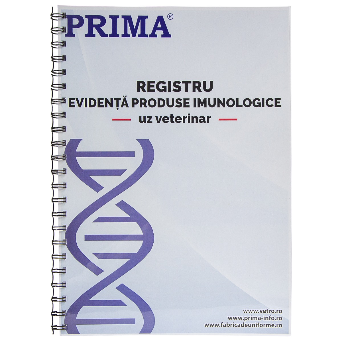 Registru veterinar pentru produse imunologice, PRIMA, A4, 50 file