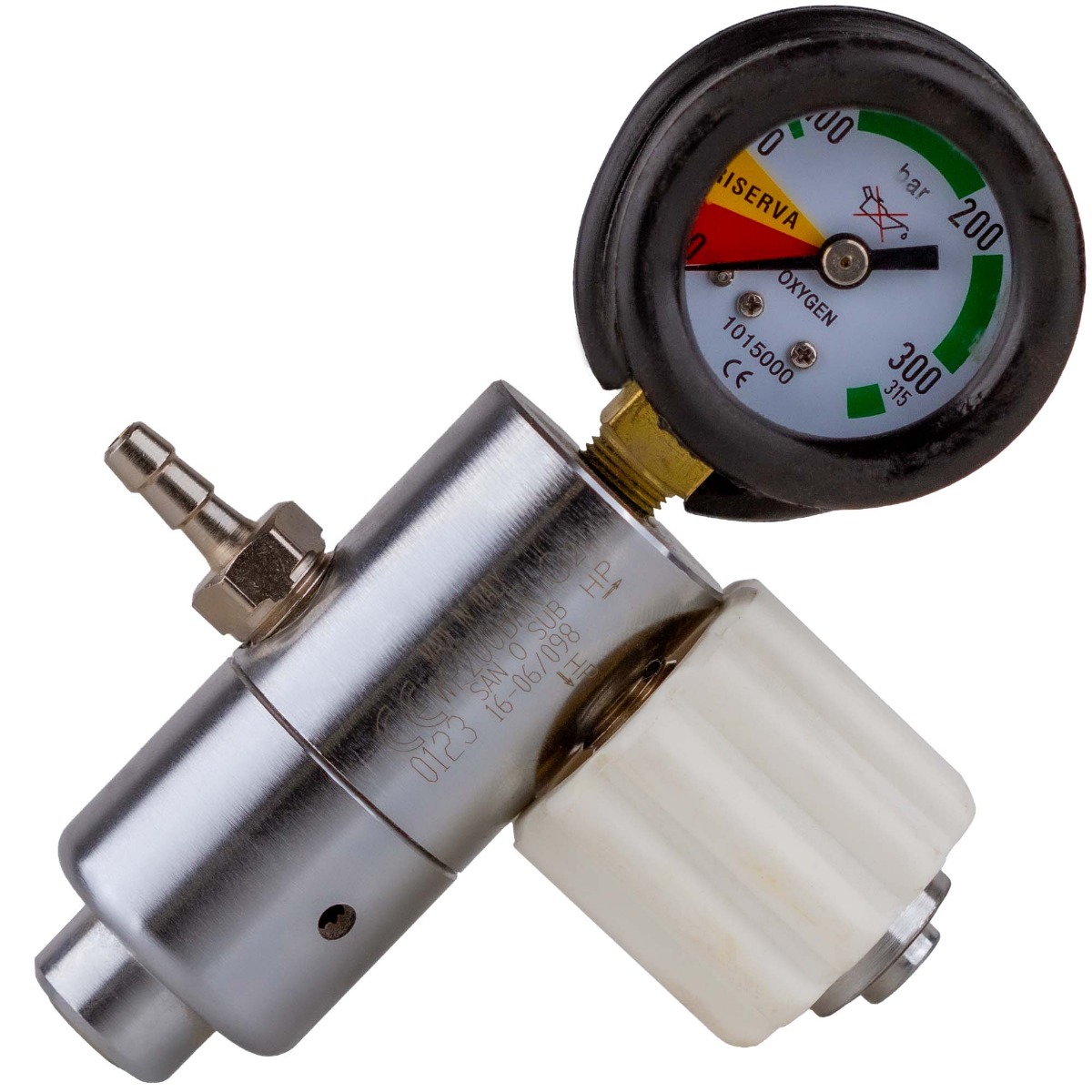 Regulator presiune oxigen medical cu manometru, reductor cu selector 6 l/min, filet 1/4 GC, filtru sinterizat