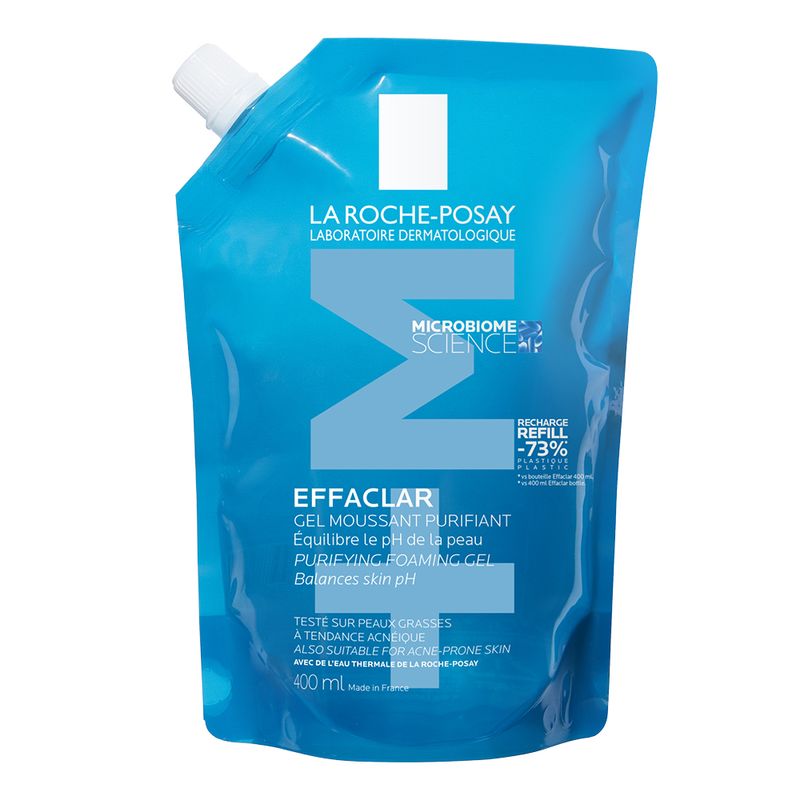 Rezerva Gel spumant de curatare purifiant pentru ten gras cu tendinta acneica Effaclar +M, La Roche-Posay | 400 ml