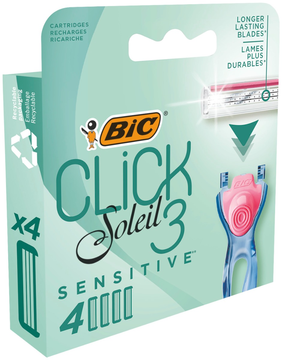 Rezerve aparat de ras Soleil Click Sensitive, 4 bucati, BIC