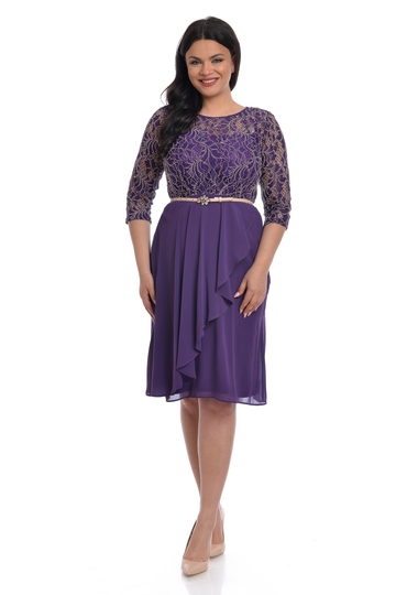 Rochie bust dantela DV23R50 mov/crem, Dress to Impress | marimea 40