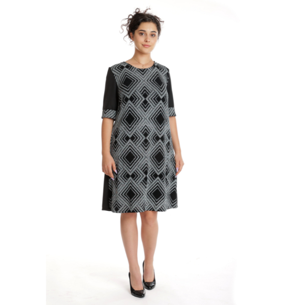 Rochie CT24081 (cu sclipici) SIZE negru/argintiu, Cesy | marimea XXL
