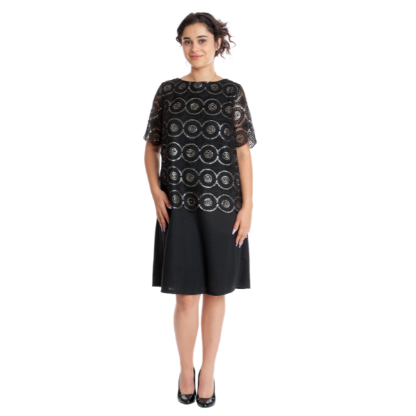 Rochie CT24082 SIZE negru/auriu, Cesy | marimea XXXL